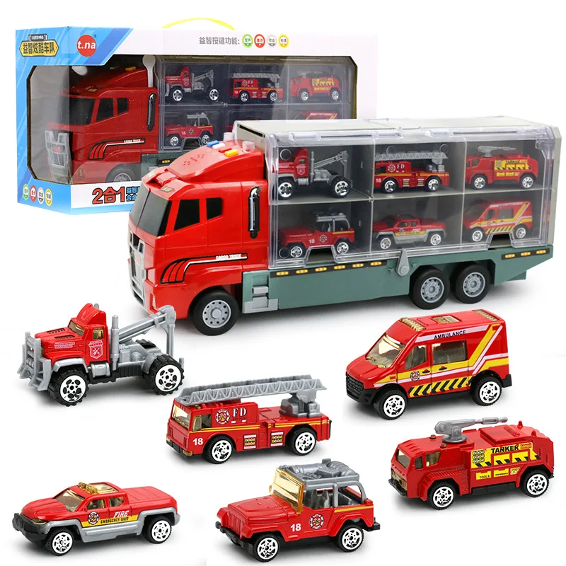

Alloy Toy Car Engineering Alloy Car Model Set Hand Storage Large Container Freight Truck Car Toy