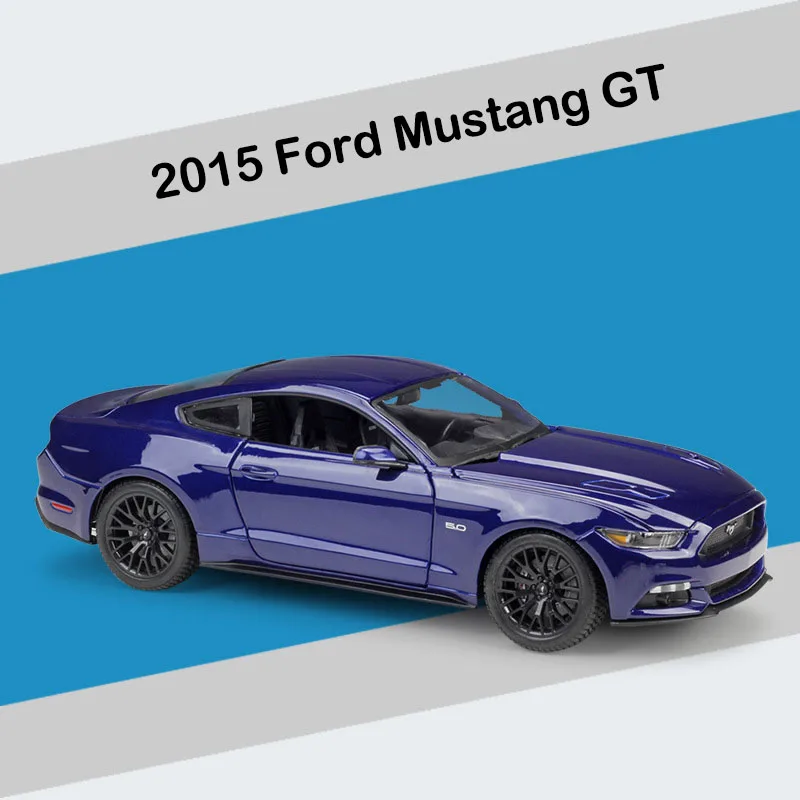 Maisto, Mustang, спортивный автомобиль, литая под давлением, модель автомобиля, 1:18, металлический сплав, высокая симуляция, автомобили с базой, игрушки для мальчиков, транспортные средства, подарки для мальчиков - Цвет: Blue with box