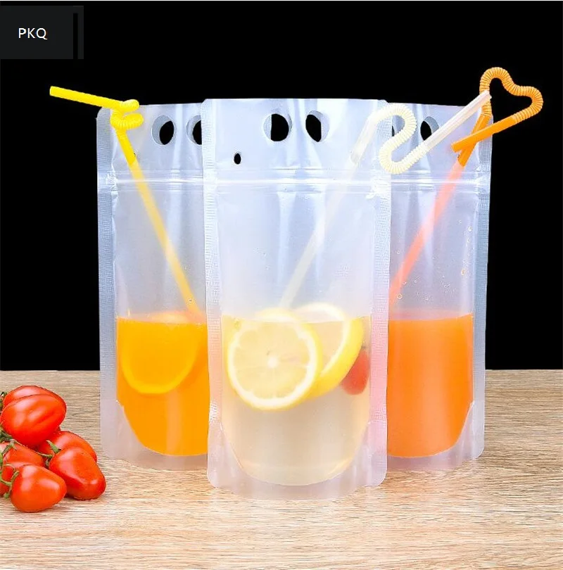 

Free shipping Self-sealed Plastic Beverage Bags DIY Drink Container Drinking Fruit Juice Storage Bag Disposable party supplies