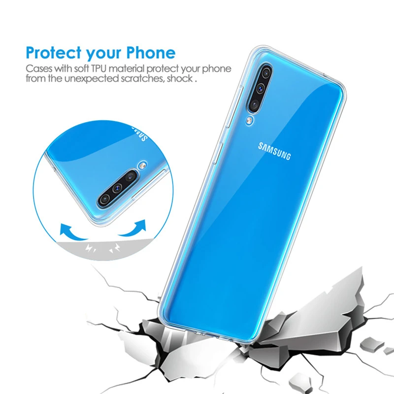 Прозрачный чехол Coque для samsung Galaxy A6 A7 A8 A40 A50 A70 A60 A80 A30 S10 10 плюс S10e S10 Чехол Мягкий ТПУ Тонкий силиконовый чехол