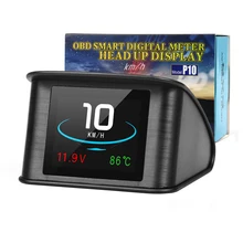 Medidor Digital inteligente Universal HUD P10 OBD2, pantalla frontal, alarma de exceso de velocidad, código de fallas de motor, navegador para coche de seguridad