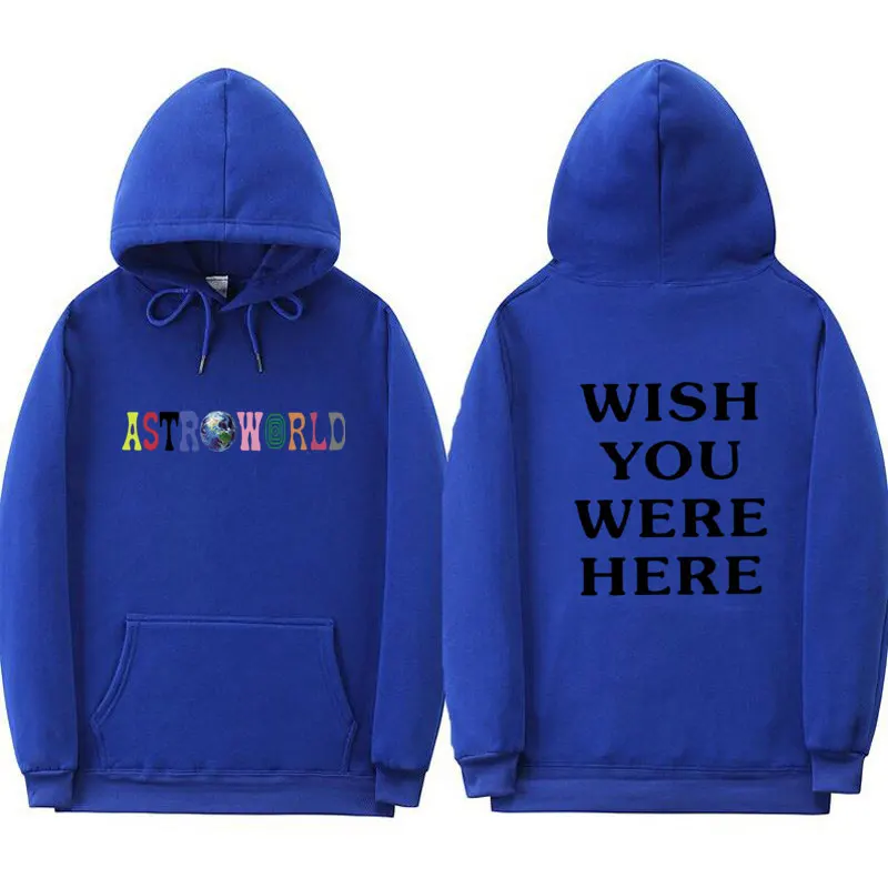 С изображением Трэвиса Скотта ASTROWORLD WISH YOU WAS HERE HOODIES Модные мужские и женские толстовки с длинными рукавами с буквенным принтом на осень и зиму