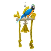 Aliexpress - New Creative Birds Toys Supplies Natural Wooden Parrot Chew Toy Bird Cage Hanging Cotton Rope Toy For Bird Parakeet Cockatiel