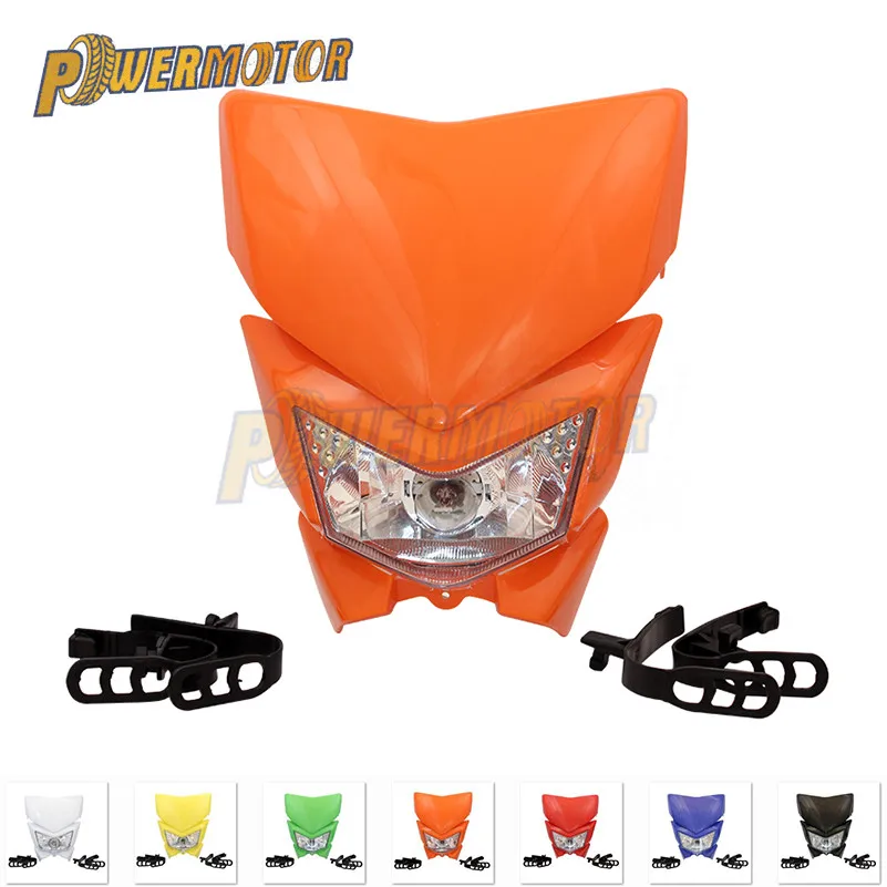 PowerMotor 35W 12V Universal Motorcycle Headlight Motorbike Lamp For KLX450 250 Off Road Dirt Bikes Motocross HL105 |