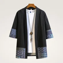 Хлопковые льняные рубашки мужские китайские уличные кимоно рубашки пальто мужские льняные кардиганы куртки пальто размера плюс 5XL