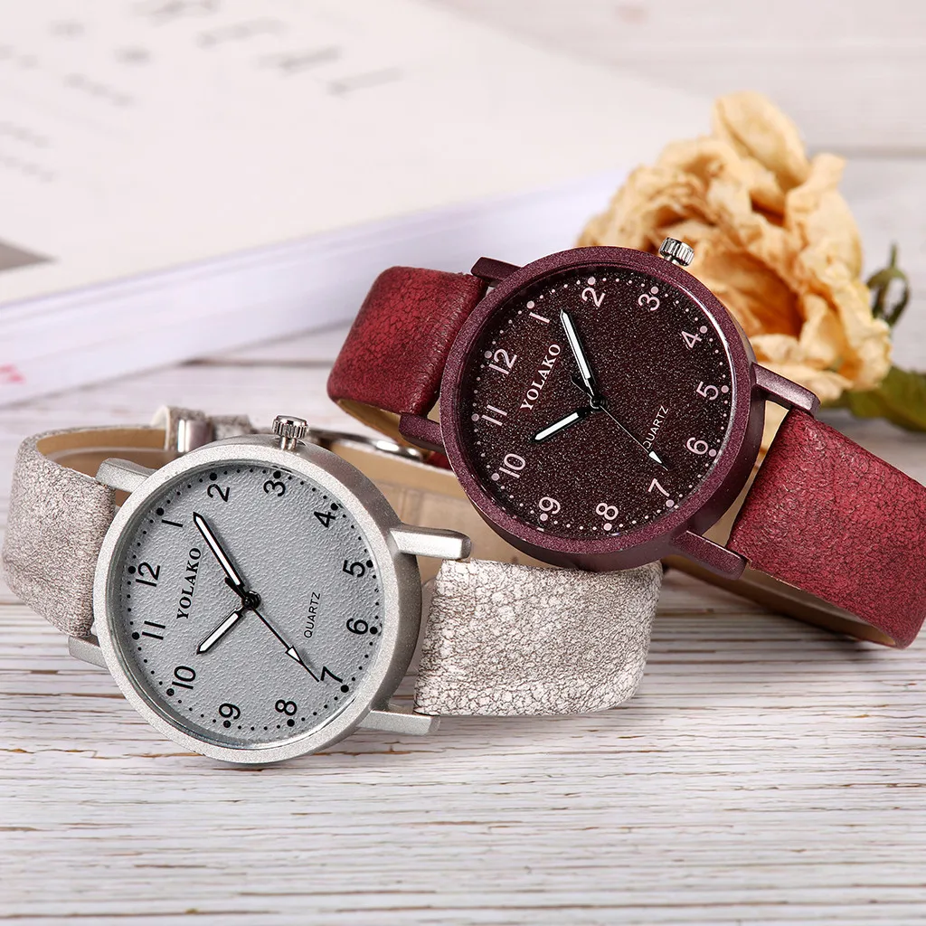 Модные Женские Романтические наручные часы с розовым циферблатом и кожаным ремешком, дизайнерские женские часы высокого качества, простые нарядные часы Gfit Montre Femme@ 50