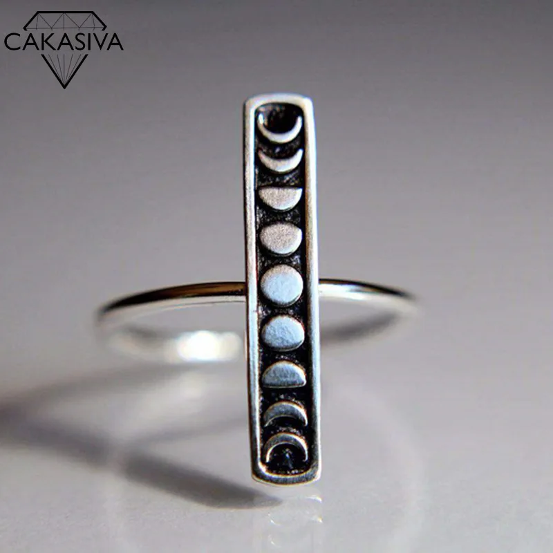 

Women's Individual Lunar Eclipse Ring Silver 925 Jewelry Vintage Engagement Wedding Party Gift Jewelry Ring