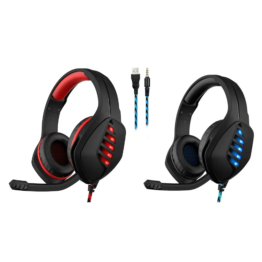 Headset for desktop for notebook luminous wire controlled gaming headset for PS4 game luminous headphones