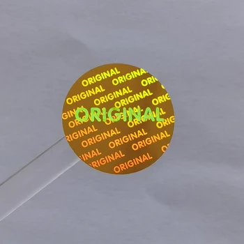 Etichette di sicurezza a prova di manomissione originali olografiche rotonde da 20mm, adesivi usa e getta con garanzia Laser, Design Logo personalizzato