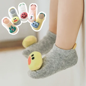 

Baby Socks Floor Non-slip Cotton 3D Cartoon Doll socks with bells Baby Girls Boys Soft Cute Boots Hockn newborn socks