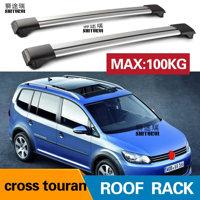 SHITURUI 2 шт. брусья на крышу для VOLKSWAGEN Cross TOURAN (1T3) 2008 + боковые бруски из алюминиевого