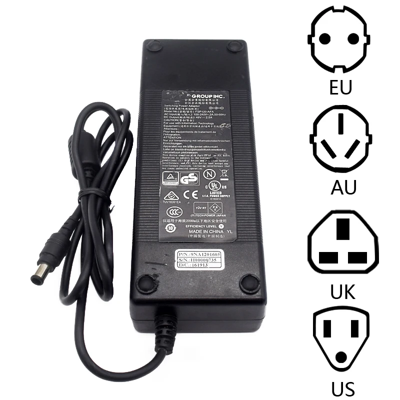 Подлинная FSP 120-AFA 48V 2.5A 120W AC адаптер Зарядное устройство для FSP 120-AFA AC адаптеры питания