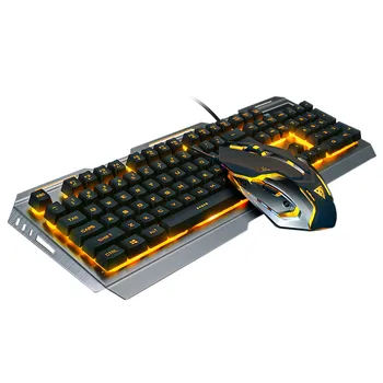 

Mechanical Keyboard and Mouse V1 104 Key USB Wired RGB LED Backlit Mechanical Keyboard with 3 Color for PC gaming Metal Design