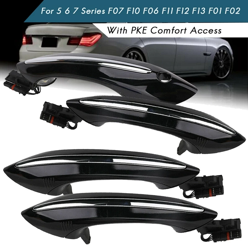 Комплект ручек для наружной двери 4 черных ручки BMW 5 6 7 Series F07 F10 F11 F06 F12 F13 F01 F02 |