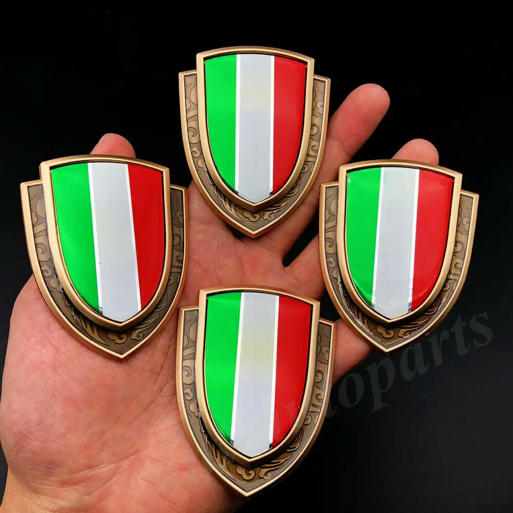 

4pcs 3D Metal Italy Italian Flag Car Trunk Window Emblem Badge Decal Sticker