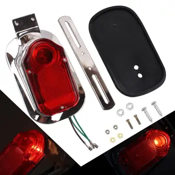 

12V Motorcycle Rear Brake LED Tail Stop Light Lamp License Plate Light Red Taillight For Choppers Cruisers Classic Motorcycle