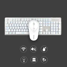 WK500 ультра-тонкий черный Мини беспроводной комплект клавиатура и мышь комбо для ПК настольный Loptop Классический Офисный Набор