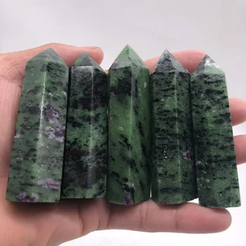 

5pcs Epidote NATURAL red & green CRYSTAL PONTO de CURA