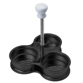

Egg Cooker Poacher Three Grid Stainless Steel Egg Poaching Cooker Pot Steam Basket for Stovetop Egg Cooking Kitchen