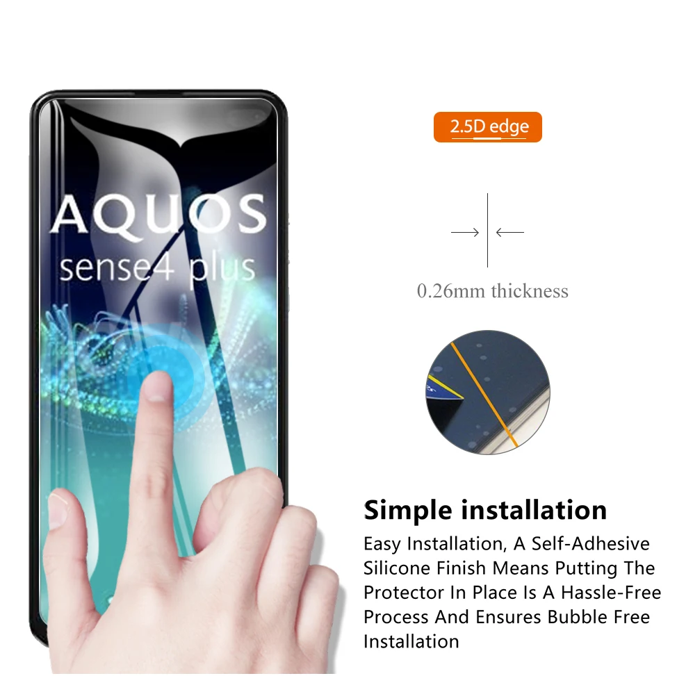 iphone screen protector 3Pcs Tempered Glass For Sharp Aquos Sense4 Sense 4 Plus Glass Screen Protector Tempered for Aquos Sense 4 Plus Protective Film mobile protector