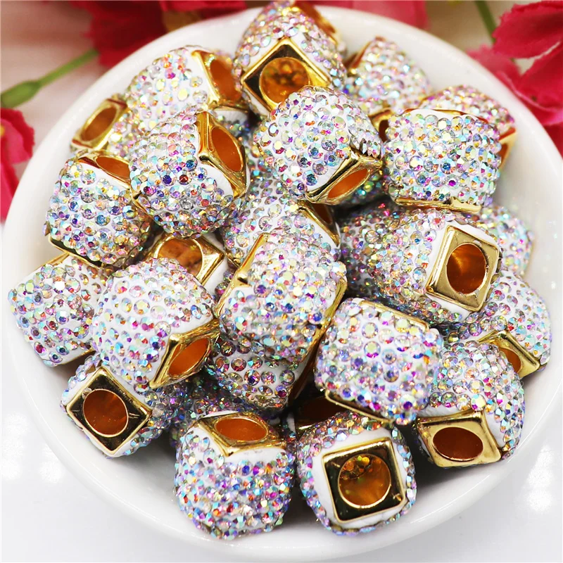 20Pcs New Assorted Color Luxury Rhinestone Large Hole Spacer Fit Pandora Charms Bracelet Hair Beads for Women DIY Jewelry Making 20Pcs New Assorted Color Luxury Rhinestone Large Hole Spacer Fit Pandora Charms Bracelet Hair Beads for Women DIY Jewelry Making