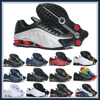 

Shox R4 Men's Sports Shoes, NZ Luxury Shoes, Black and White Triple Shoes, 40-46, 2020