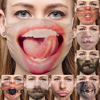 

25# 1pc Windbreak Seamless Outdoor Riding Quick-drying Keep Mask Funny Print Face Mouth Cover Laughing Cute Маски Для Лица Защ