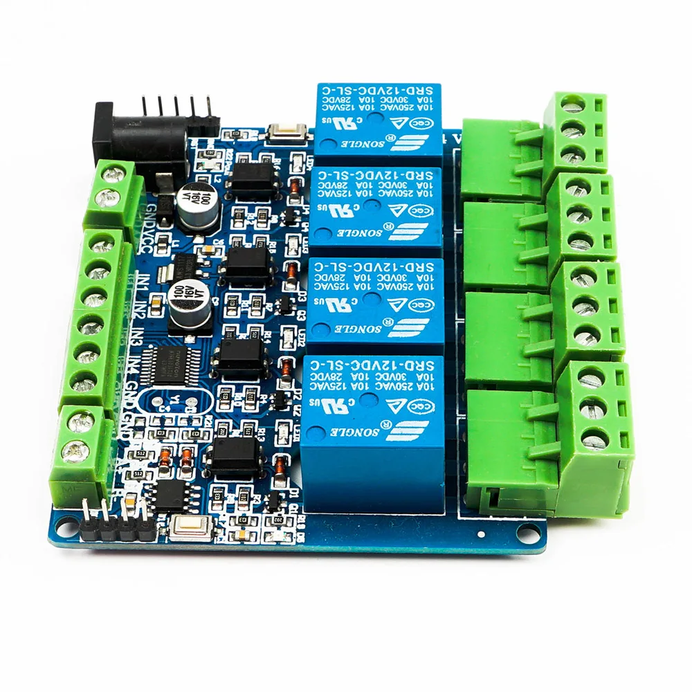 TsoLay RS485 Modbus Relaismodul - 4-Kanal Relais Mit Optokoppler | Professionelles Steuerungsmodul