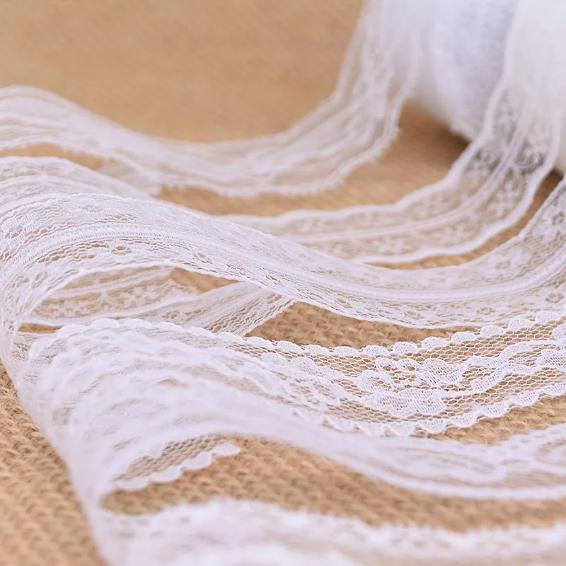 Lace Ribbon 10Yard 20-40mm White Lace Trim Ribbon DIY Embroidered For DIY Craft Wedding Sewing Decoration African Lace Fabric Garment Access lace fabric lace ribbon lace garment accessories lace sewing supplies lace decoration lace accessories lace sewing accessories