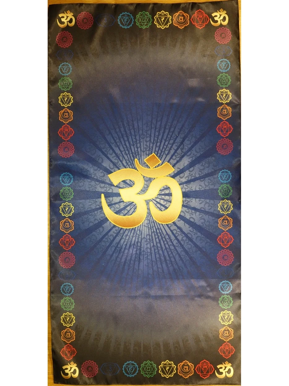 Ом АУМ ткань символ йоги медитация чакры коврик на подушку Фитнес BIG blue