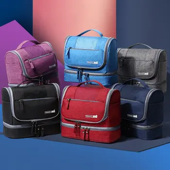 

Double-Layer Travel Waterproof Storage Bag Cosmetic Bag Large-Capacity Dry And Wet Separation Wash Bag