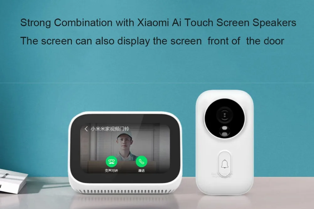 Xiaomi Mijia AI распознавание лица 720P ИК ночного видения Видео набор дверных звонков Обнаружение движения SMS Push домофон бесплатно облако Storag