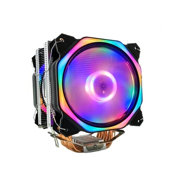 

12cm CPU Cooler Dual LED Fan 6 Heat Pipe 4Pin CPU Fan Cpu Heatsink for Intel 775/1150/1155/1156/1366 for AMD All