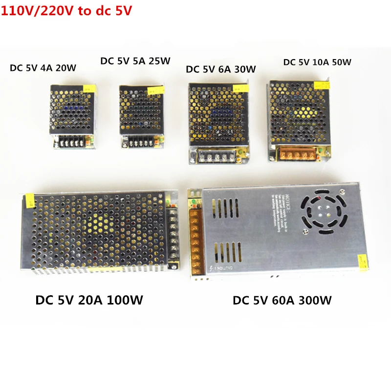 Импульсный источник питания 110 В/220 В до 5 в 12 В 24 в 48 в Светодиодный источник питания CCTV/Светодиодная лента AC в DC источник питания адаптер