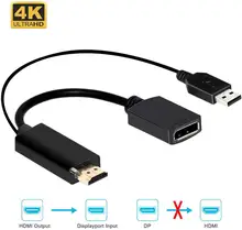 Adaptador hdmi para exibição de porta, adaptador com cumprimento de alimentação usb com entrada dupla vesa 1.2 hdmi 1.4 e hdcp