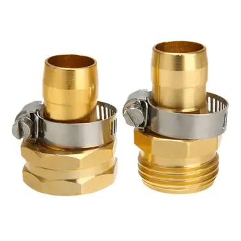 

1 Set Garden Copper Joint Hose Connector 3/4 Male Female Connector Set Rust Proof Threaded Fittings Garden Tool