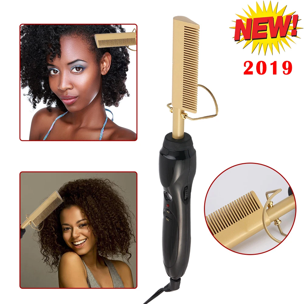 

Straightener Electric Comb wand Hair Curling Irons hair curler Comb Hot Straightening Electric Comb Titanium Alloy