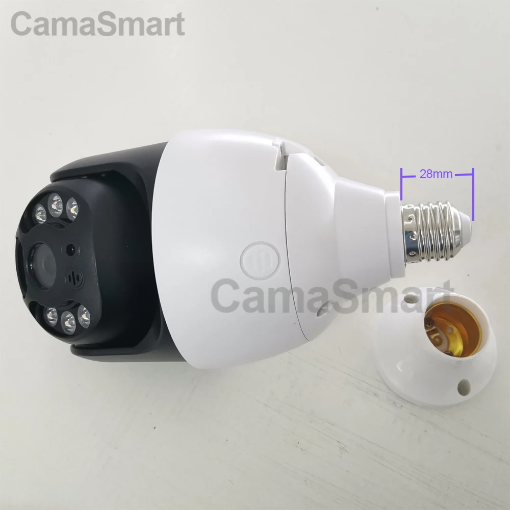 Camnsmart 5MP Tuya Smart Outdoor Bulb Lamp Camera Wifi IP PTZ Color Night Vision Home Security Auto Track Video Surveillance