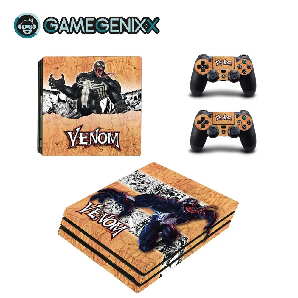 GAMEGENIXX Кожа Наклейка Защитная Наклейка Обложка полный набор для PS4 Pro консоли и 2 контроллеров-Веном