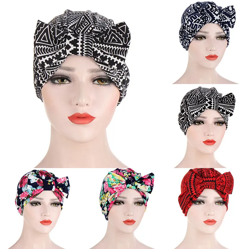 

2020 New Fashion Floral Bandana Soft Acrylic Polyester Removable Muslim Headwear Women A Variety Of Colors And Styles Hats