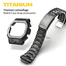 G-refit gw5000 dw5600 gw5600e dw5035 liga de titânio pulseiras moldura conjunto pulseira moldura/caso com ferramentas caixa preta