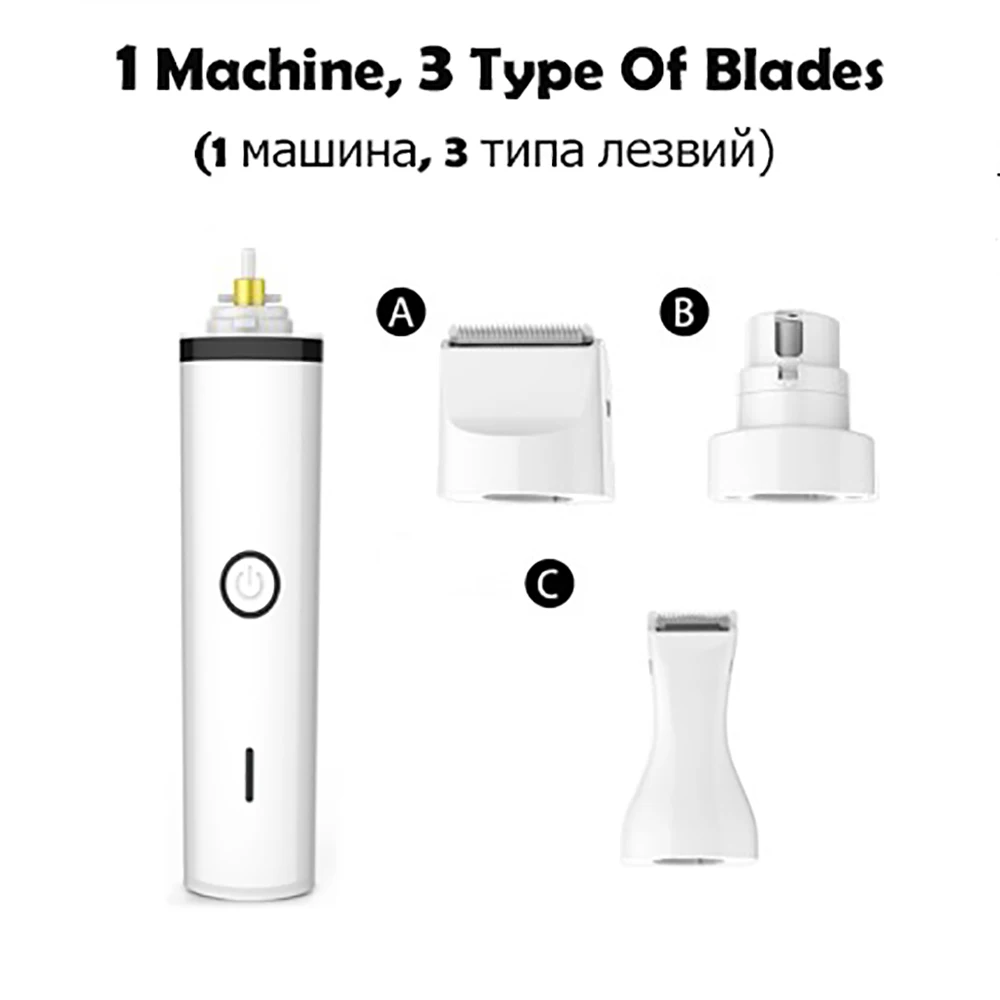 3 в 1 многофункциональная Машинка для ухода за домашними животными, триммер для собак, кошек, волос, usb-машинки для стрижки домашних животных, триммер для шлифовки волос, триммер для ног Baorun N5
