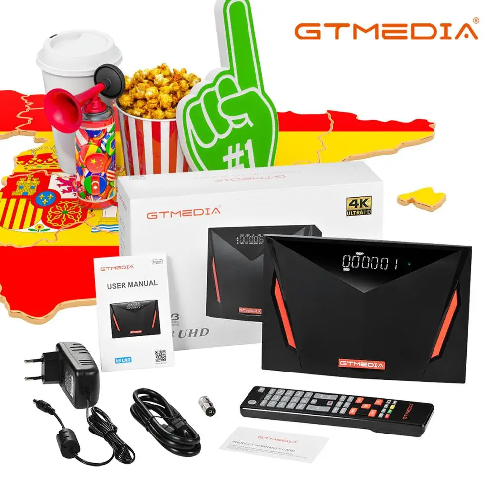 

GTmedia V8 UHD DVB T2 Satellite Receiver 4K Ultra HD Builtin WIFI CA Card Slot Auto Biss DVB-S/S2/S2X+T/T2/Cable Support Europe