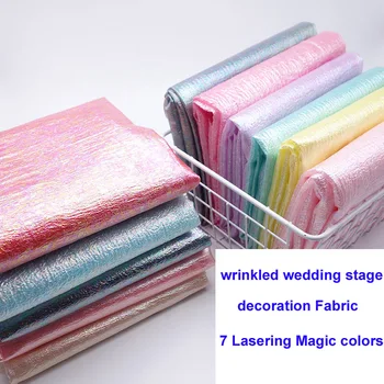 

organza magic color fabric Wedding Stage Decoration Shiny tulle Craft cloth material decoration fabric