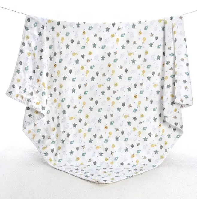 Newborn Baby Blanket Bath Towel Swaddling Muslin Wraps Gauze Crib Stroller Blanket Bedding Printing