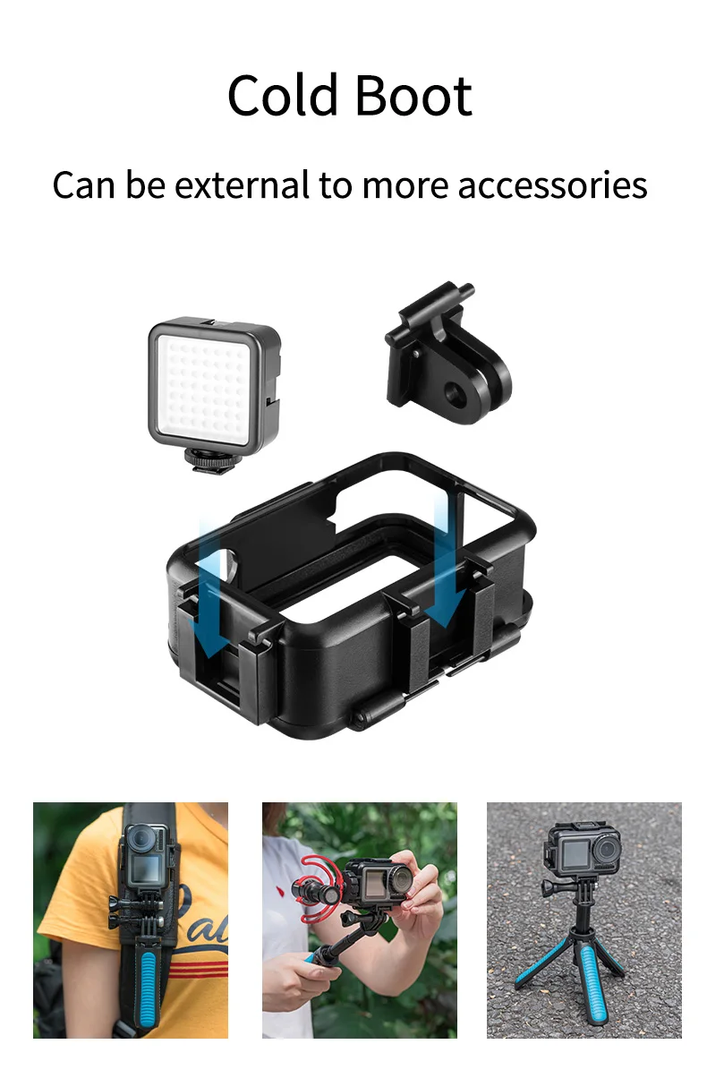 Вертикальный защитный чехол с рамкой для DJI OSMO Action Sports camera Vlog портативный Стандартный пластиковый чехол для корпуса Аксессуары