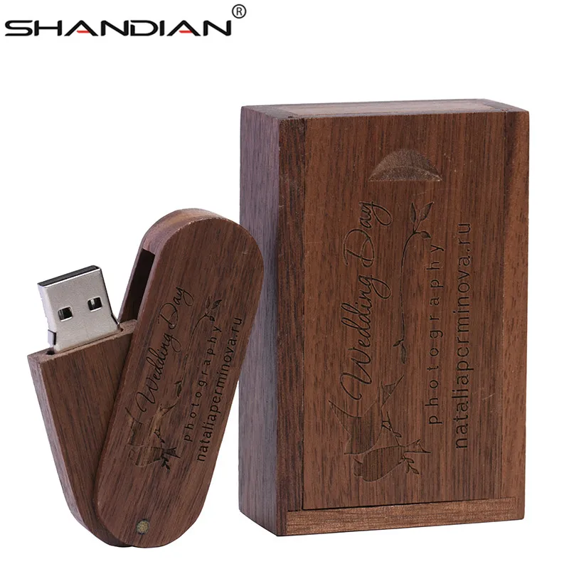 SHANDIAN деревянная Портативная USB флешка с бесплатным логотипом на заказ 1 шт. 4 ГБ 16 32