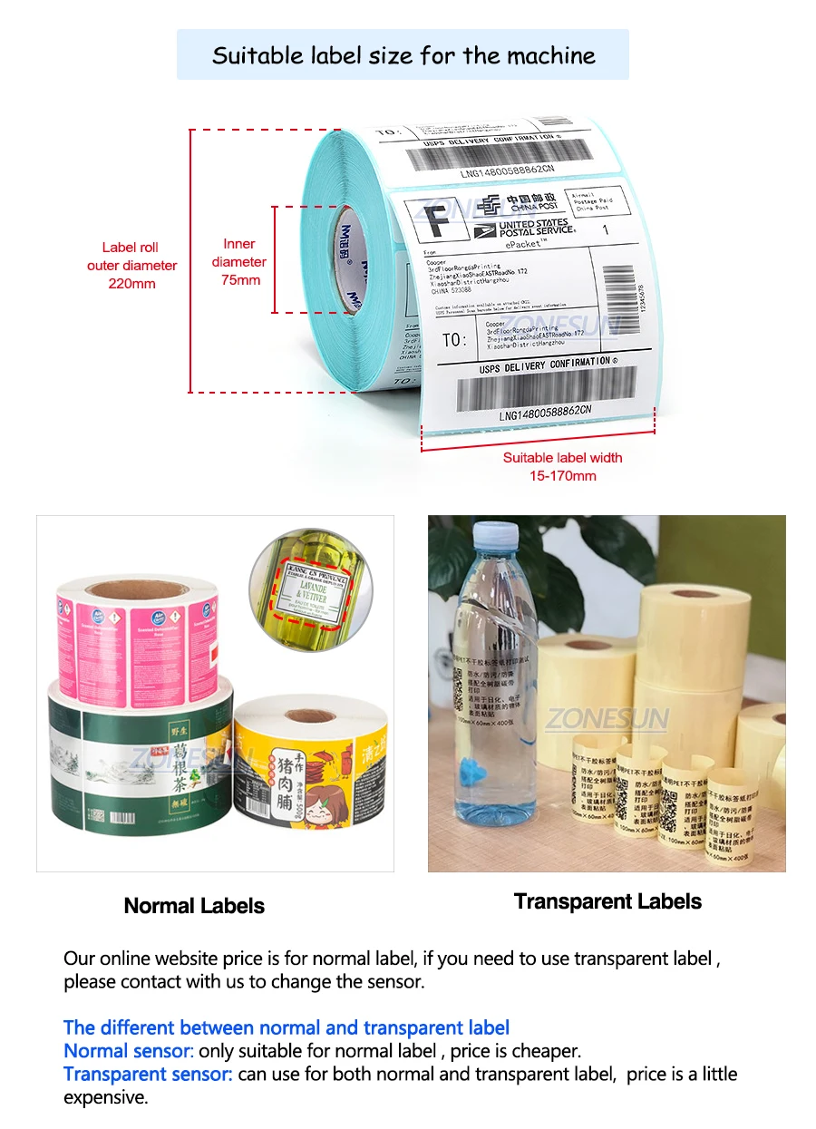 ZONESUN ZS-TB100 Semi Automatic Round Bottle Single Double Sides Labeling Machine