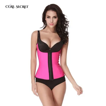 

CURE SECRET Haute Contour Rubber Women 5 Steel Boned Waist Cincher Corset Modeling Strap Waist Trainer Bustiers