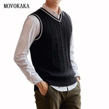 Брендовый пуловер, свитер, мужской жилет, осень, v-образный вырез, тонкий жилет, свитера, без рукавов, мужской теплый свитер, хлопок, повседневный жилет, свитера, M-3xl